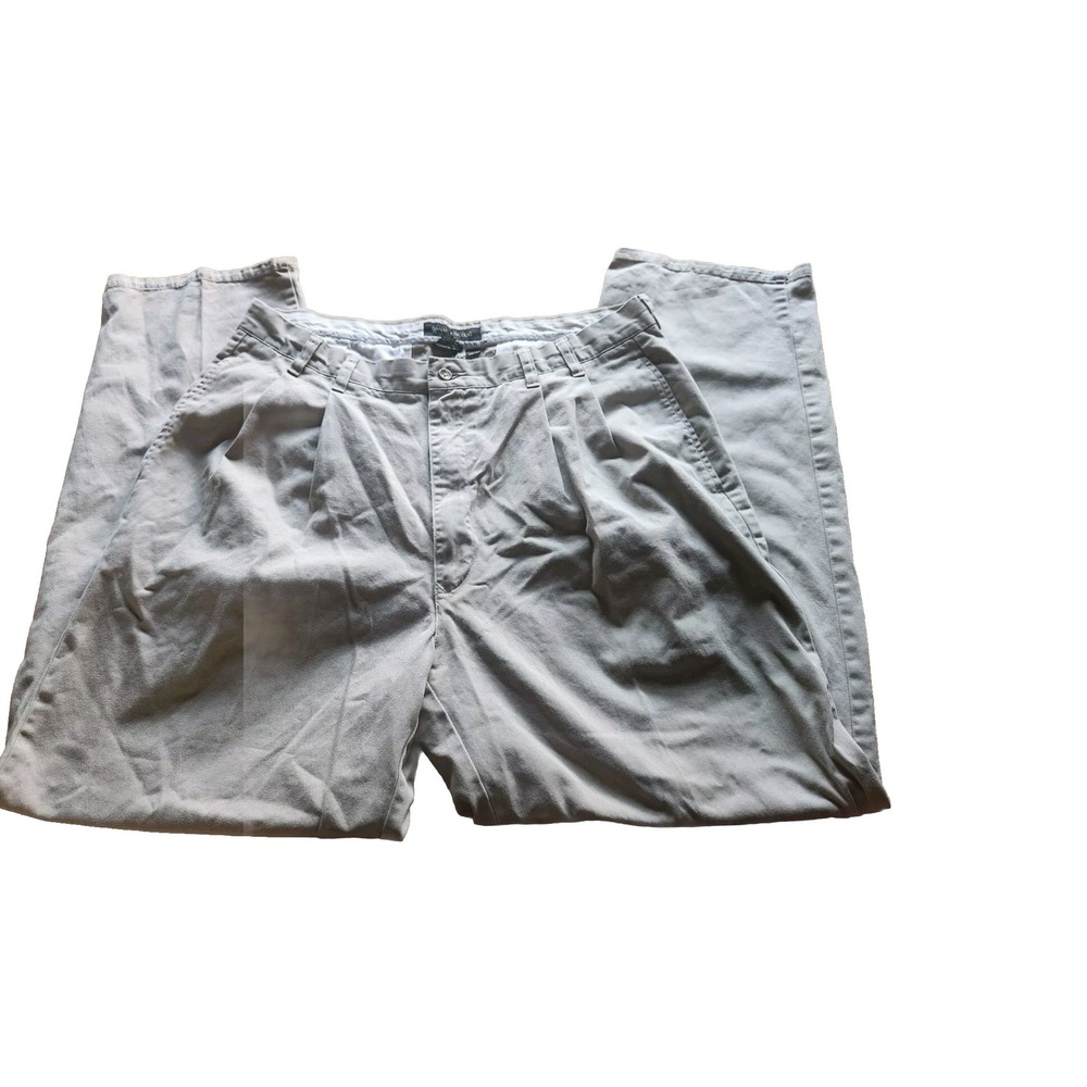 VTG Banana Republic Chino Pants Mens‎ 38x32 Beige High Rise Pleated Zip